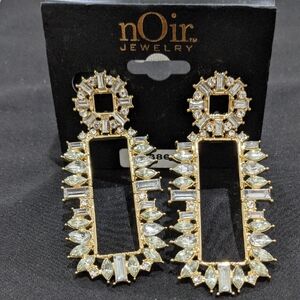 nOir Jewelry Gold and Silver Geometric Earrings